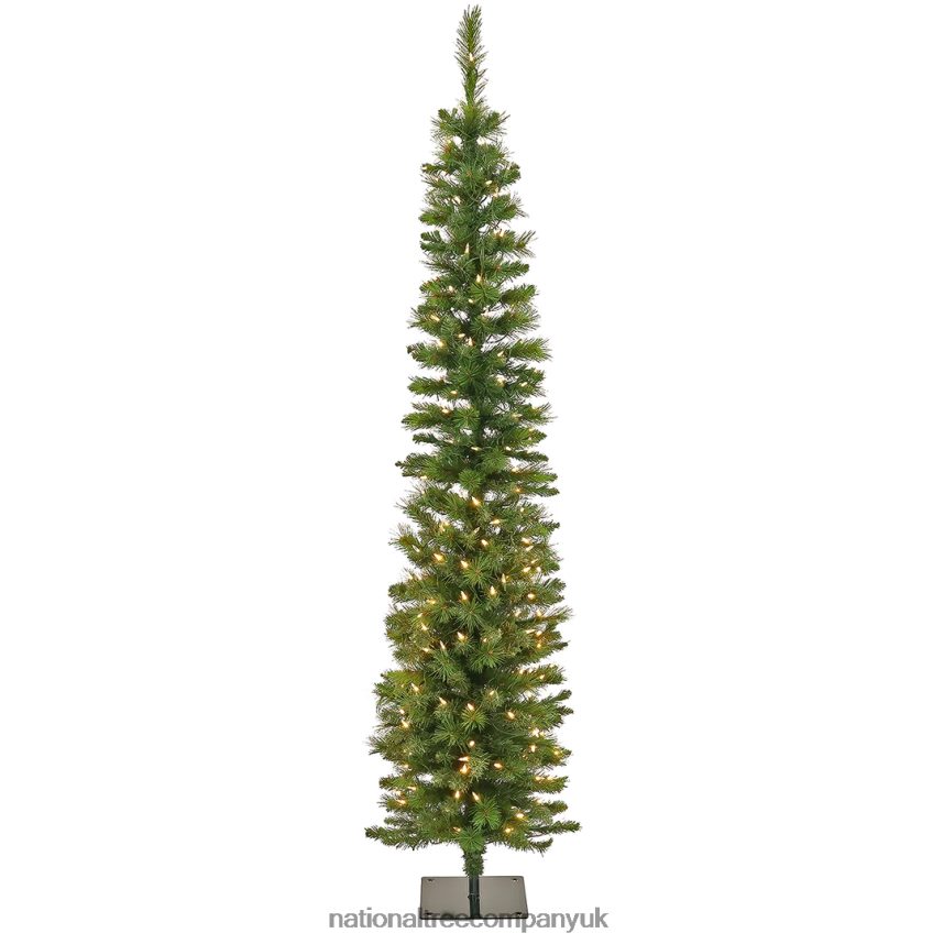 Trees | National Tree Company 6 ft Pre-Lit Nooksack Fir Pencil Slim Tree with LED Lights F2L4F137